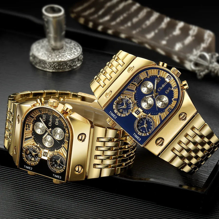 casual round single folding buckle quartz men's watches