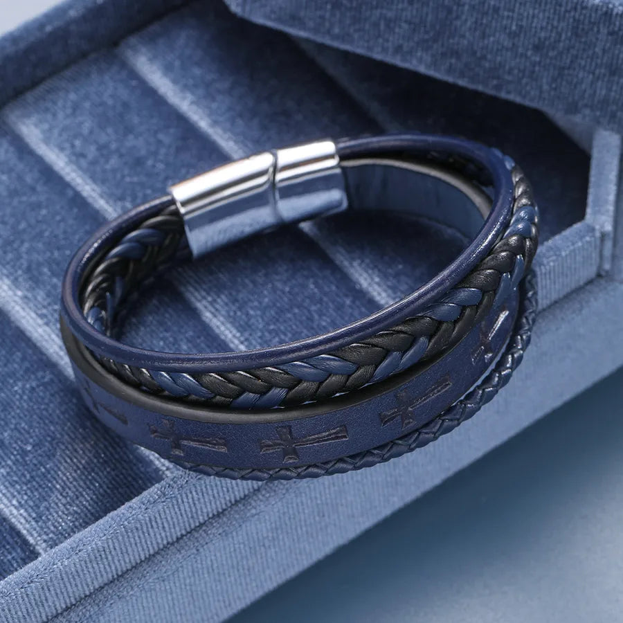 Retro Simple Style Geometric Alloy Men's Bracelets