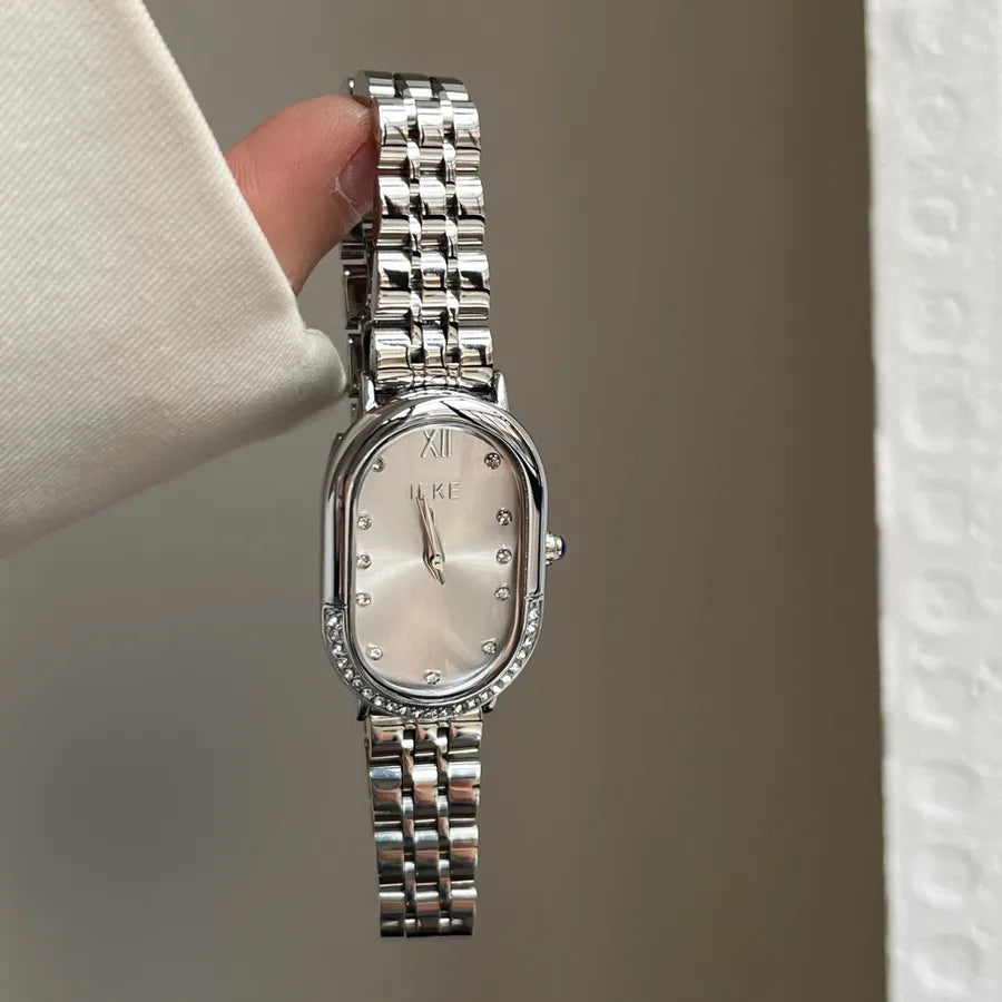Casual Elegant Luxurious Oval Butterfly Double Snap Quartz Watch