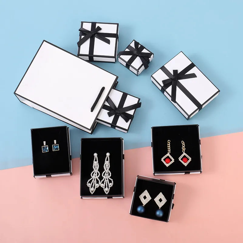 fashion solid color paper jewelry boxes