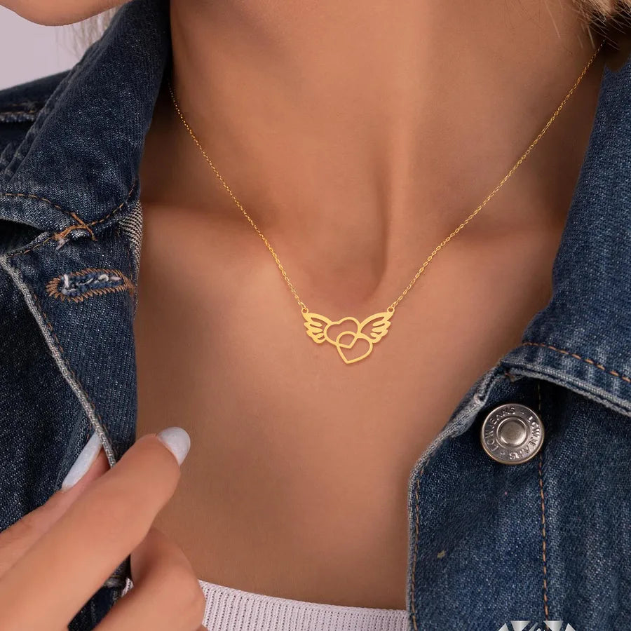 Wholesale Jewelry Simple Style Classic Style Heart Shape 201 Stainless Steel 304 Stainless Steel cable chain Pendant Necklace