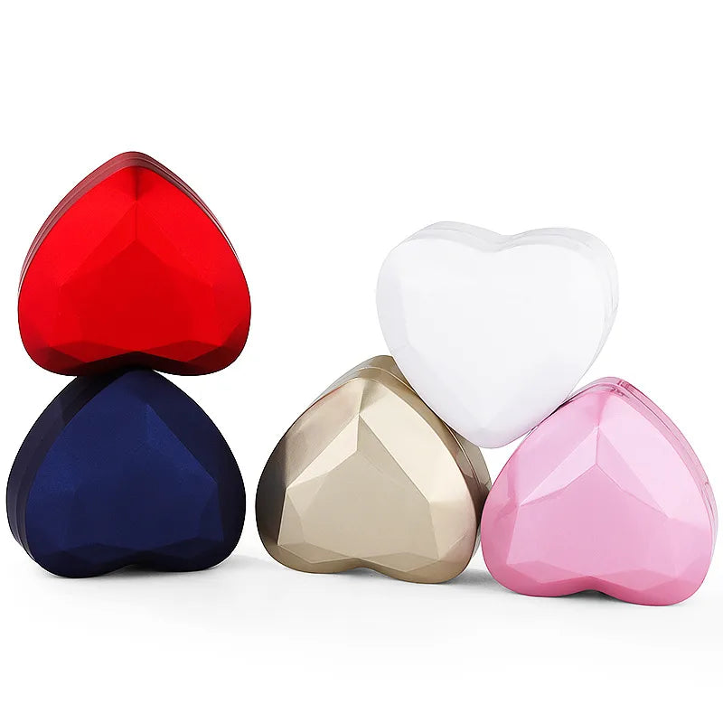 simple style classic style heart shape solid color plastic jewelry boxes