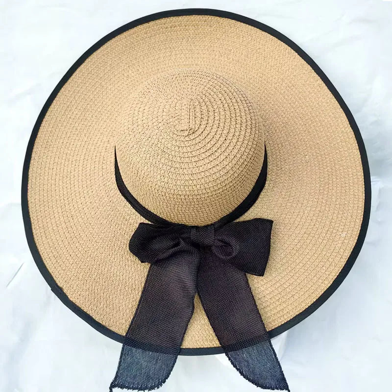 Women's Basic Vacation Solid Color Big Eaves Straw Hat