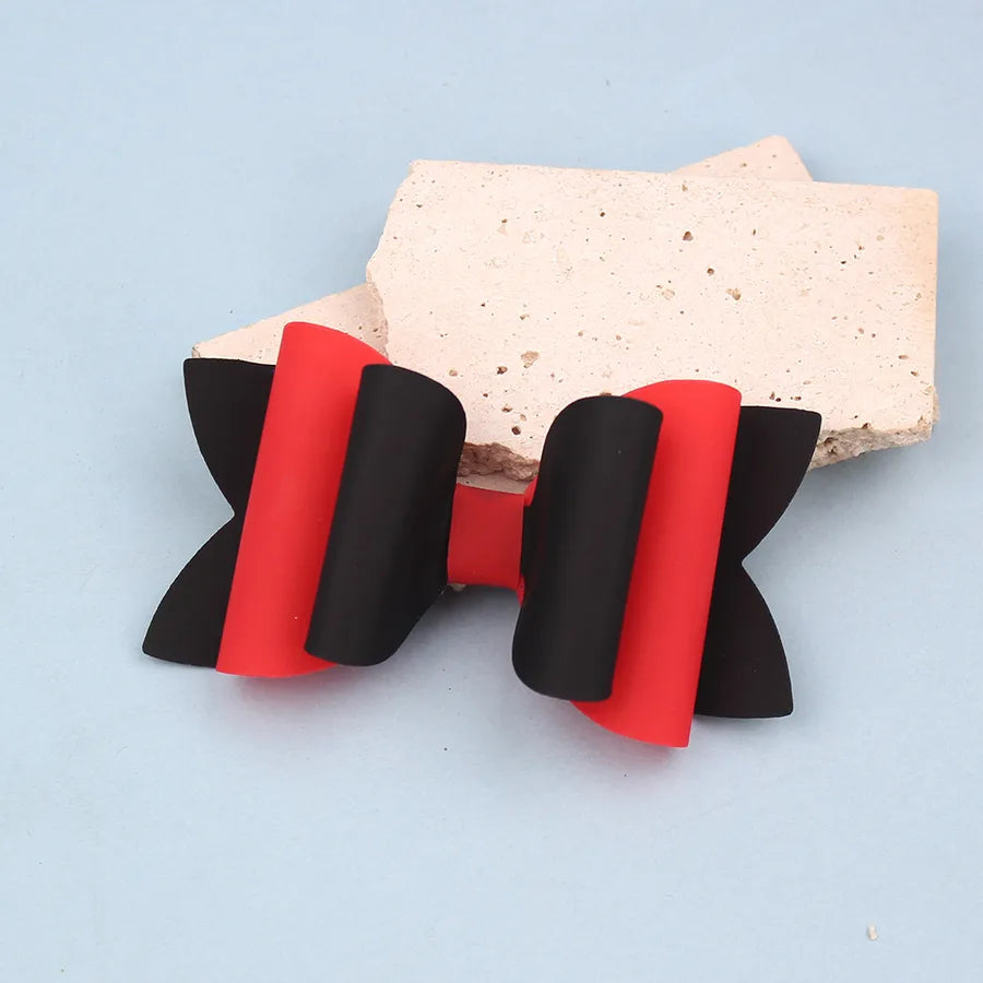 New Summer Fresh Pvc Bow Hairpin Candy Color Bow Hairpin Simple and Versatile