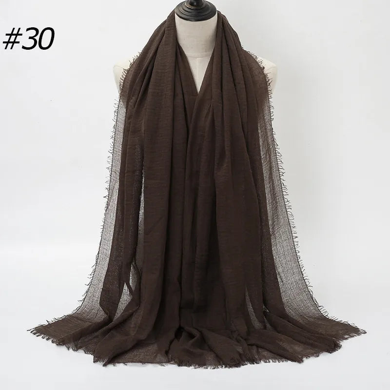 fashion solid color cotton pashmina scarves