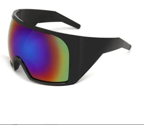 streetwear solid color pc special-shaped mirror full frame men's sunglasses