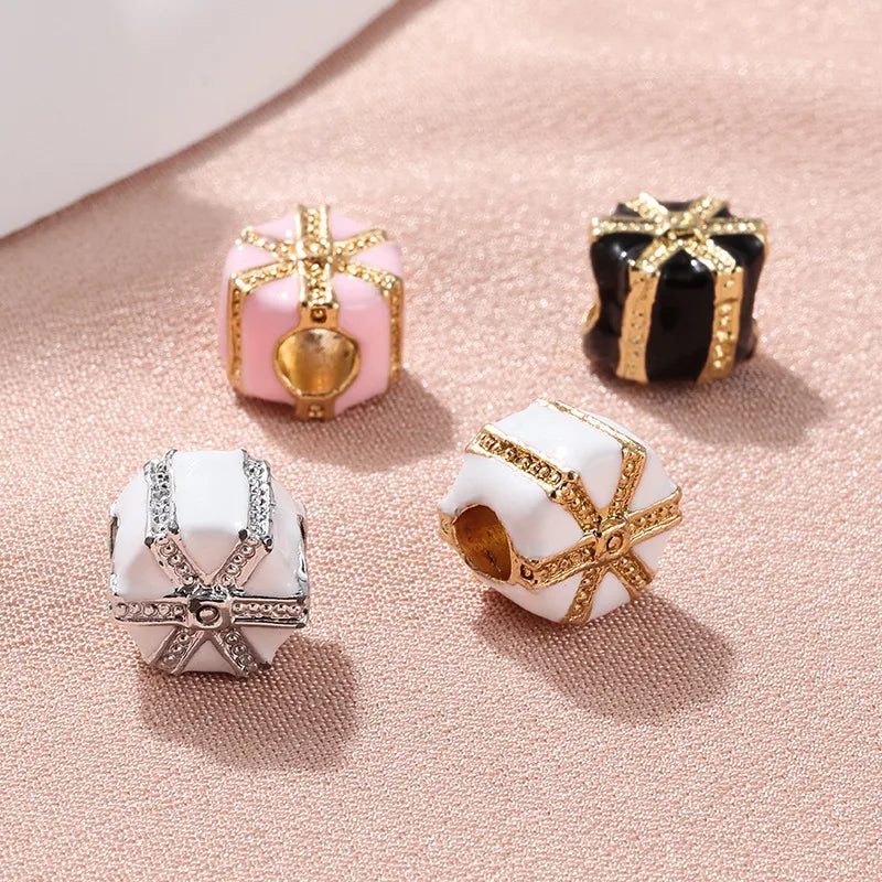 1 Piece 1*1*0.9cm Alloy Box Gift Box Beads