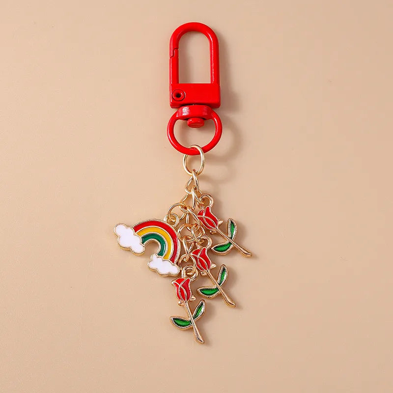 Casual Cute Rainbow Alloy Keychain