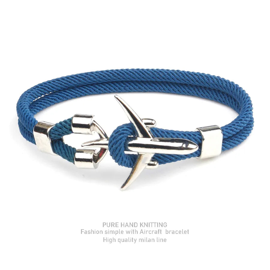 simple style geometric alloy polyester plating men's bracelets