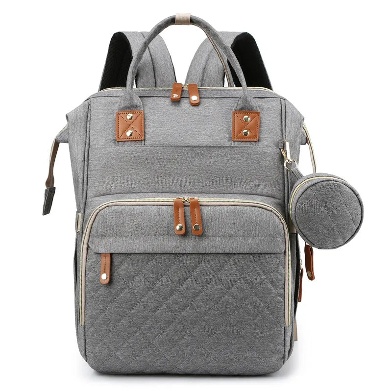 Solid Color Daily Street Shopping Diaper Backpack