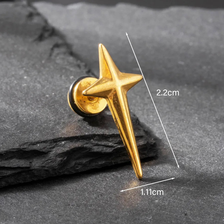 1 Piece Simple Style Star Antelope Flower 316 Stainless Steel  Ear Studs