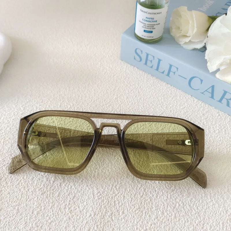 Vacation Solid Color Resin Square Full Frame Men's Sunglasses