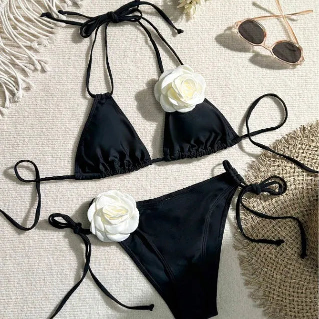 Women's Flower 2 Pieces Set Bikinis Swimwear