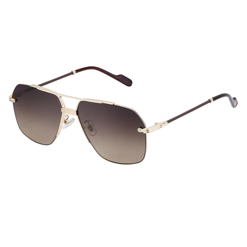 Vacation Solid Color Pc Tinted Lenses Square Full Frame Men's Sunglasses