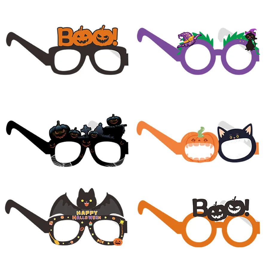 Halloween Party Decoration Costume Party Masquerade Ghost Pumpkin Bat Eyeglasses Theme Props Printed Processed
