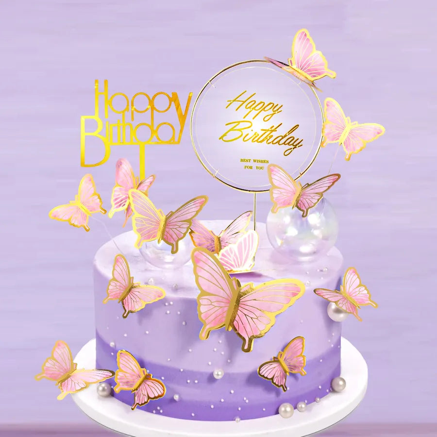 birthday fairy style cute letter butterfly paper birthday cake decorating supplies