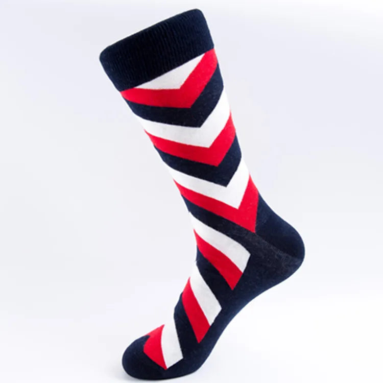 men's casual national flag stripe cotton jacquard ankle socks
