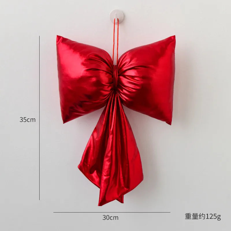 Nuchi Christmas Decorative Bowknot Christmas Tree Hanging Ornament Festive Scene Arrangement European Style Simple Design