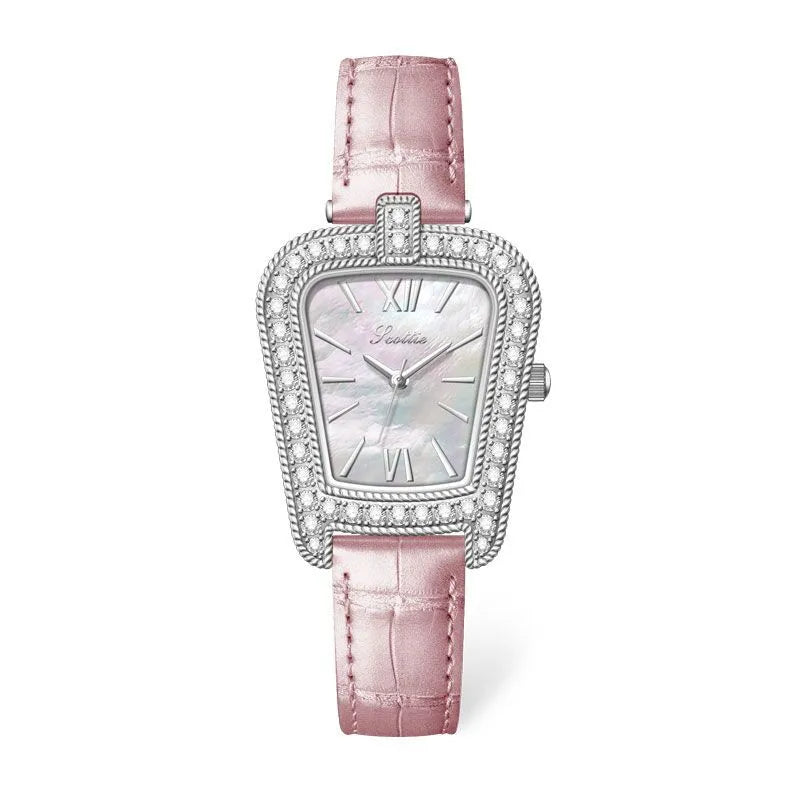 Casual Simple Style Solid Color Buckle Quartz Watch
