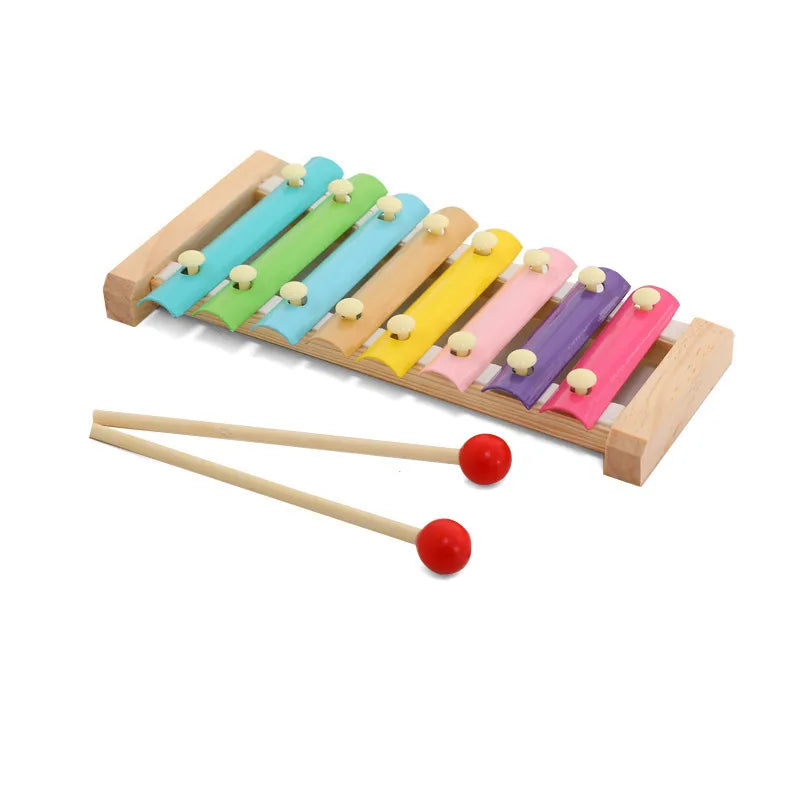 Children's eight-tone harp threading clock rainbow tower four sets of column shape plate twist insect baby educational toys wholesale
