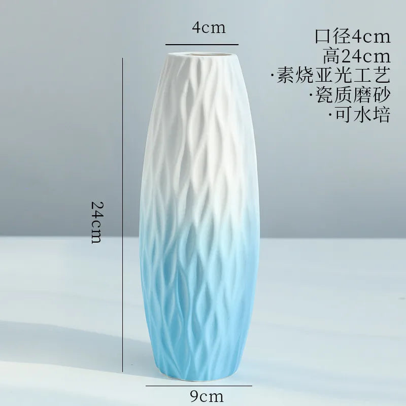 Simple Modern Star Ceramic Vase Ornaments Living Room White Porcelain Fresh Dried Flower Creative Ceramic Flower Set