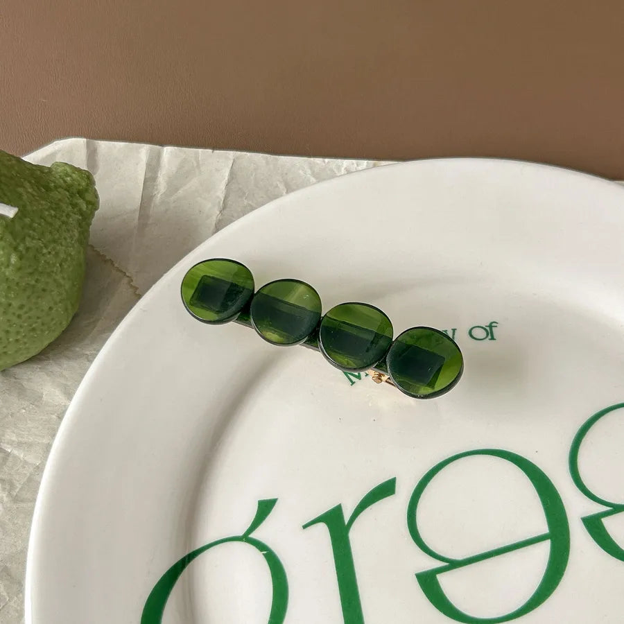 Elegant Greenish-Black Acetate Hair Clip French Style Simple Design For Women Hair Accessories Suitable For All Ages