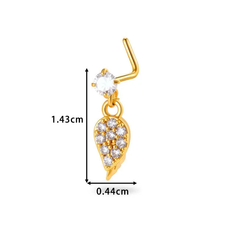 1 Piece Nose Rings & Studs Simple Style Classic Style Flower Copper Flowers Zircon Nose Rings & Studs