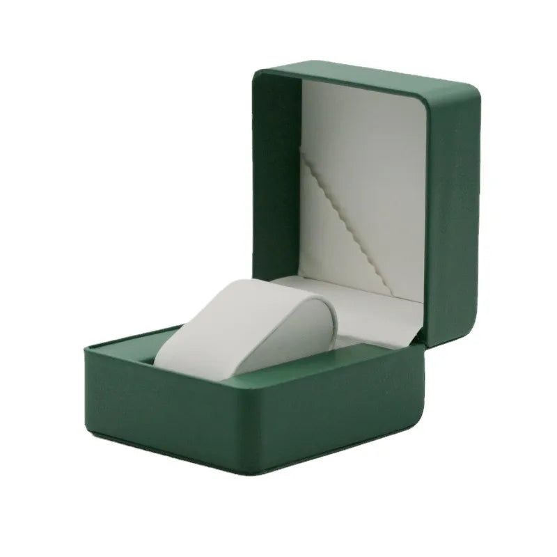 High-End PU Leather Watch Box With Drawstring Round Corner Flip Cover Storage Case For Display And Protection Of Fine Timepieces