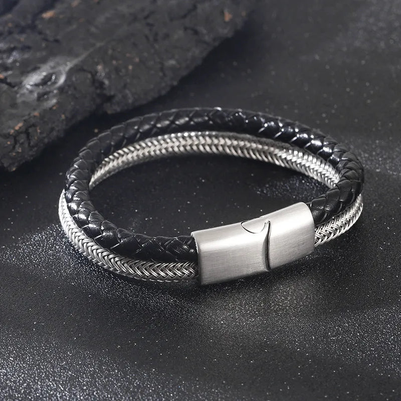 Stainless Steel 18K Gold Plated Hip-Hop Plating Color Block Bangle