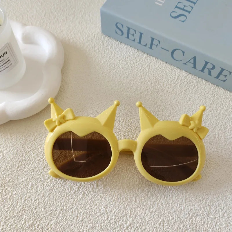 Cartoon Style Cute Sweet Solid Color Ac Polygon Full Frame Kids Sunglasses