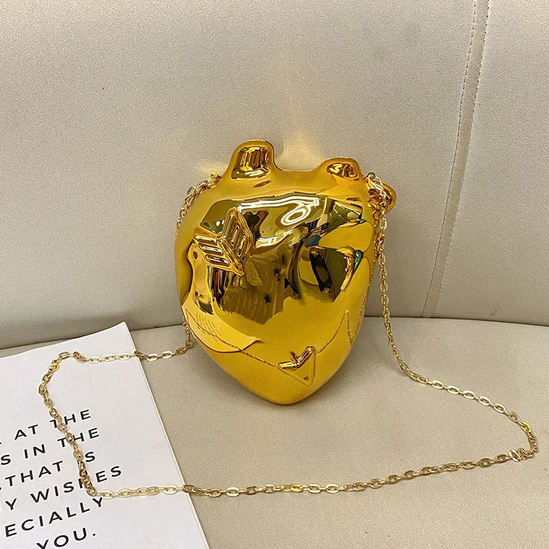 Women's Small Arylic Heart Streetwear Heart-shaped Lock clasp Crossbody Bag
