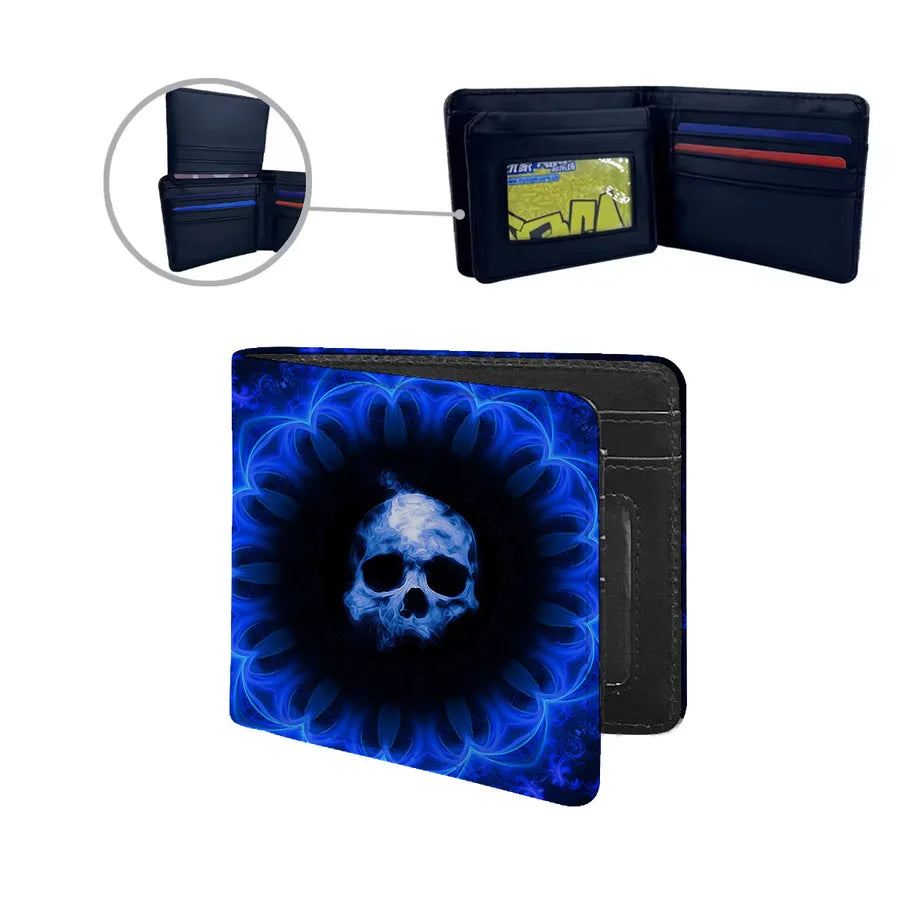 Men's Skull Pu Leather Flip Cover Wallets