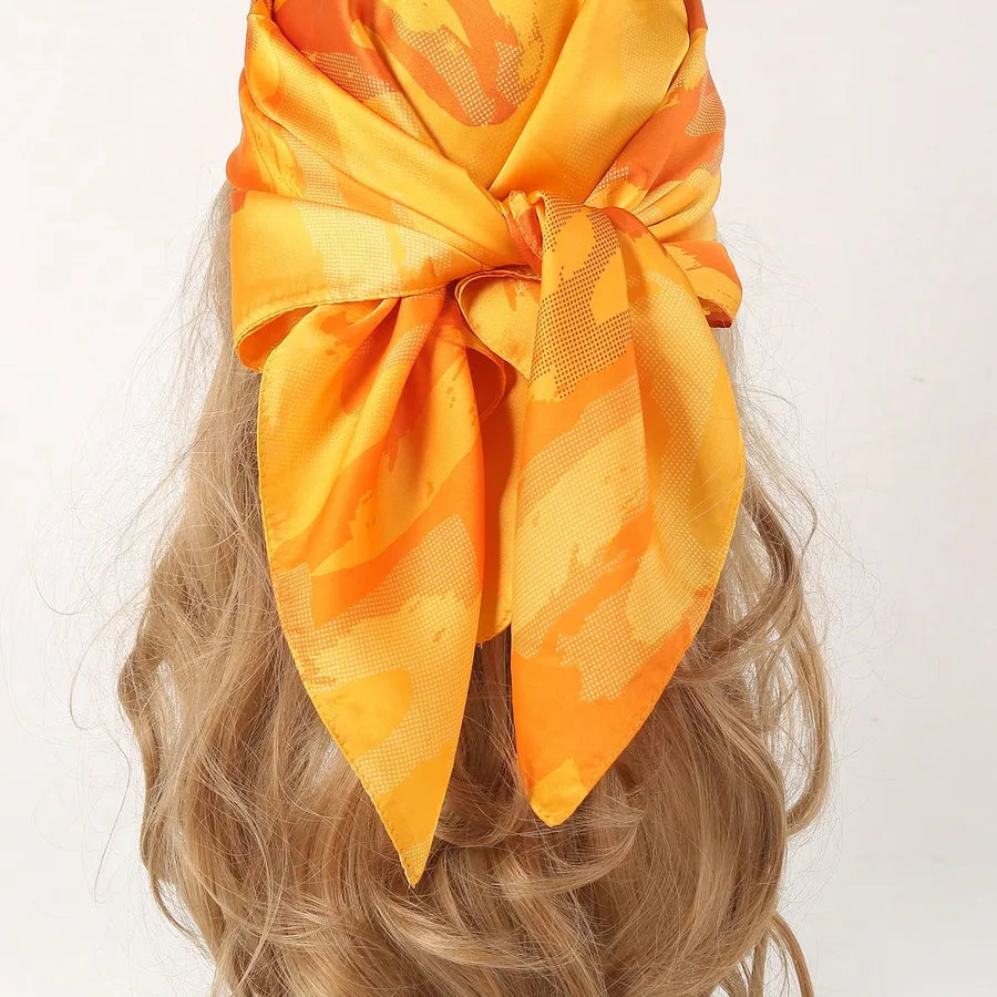 Unisex Casual Vacation Simple Style Solid Color Satin Kerchief