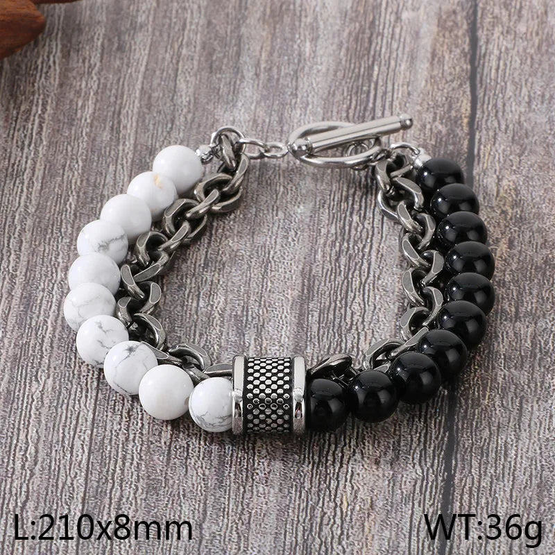 Casual Simple Style Streetwear Round 304 Stainless Steel Bracelets In Bulk
