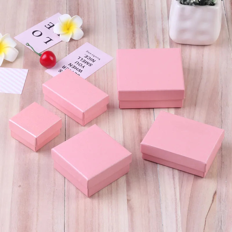 fashion solid color paper jewelry boxes 1 piece