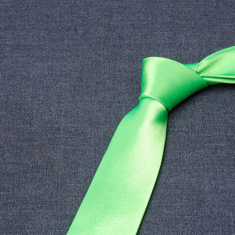 formal solid color polyester satin unisex tie