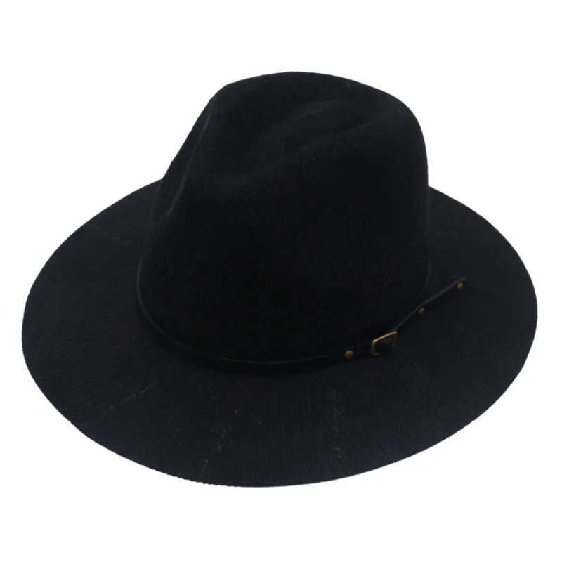 Women's Vacation Classic Style Solid Color Flat Eaves Fedora Hat
