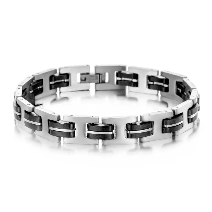 Casual Retro Punk Solid Color 304 Stainless Steel Men's Bracelets