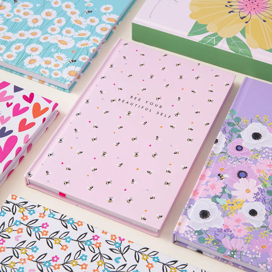 A5 Hard Cover New Flower Design Bullet Journal Notebook Creative Dotted Inner Pages Cute Style Wooden Pulp Material