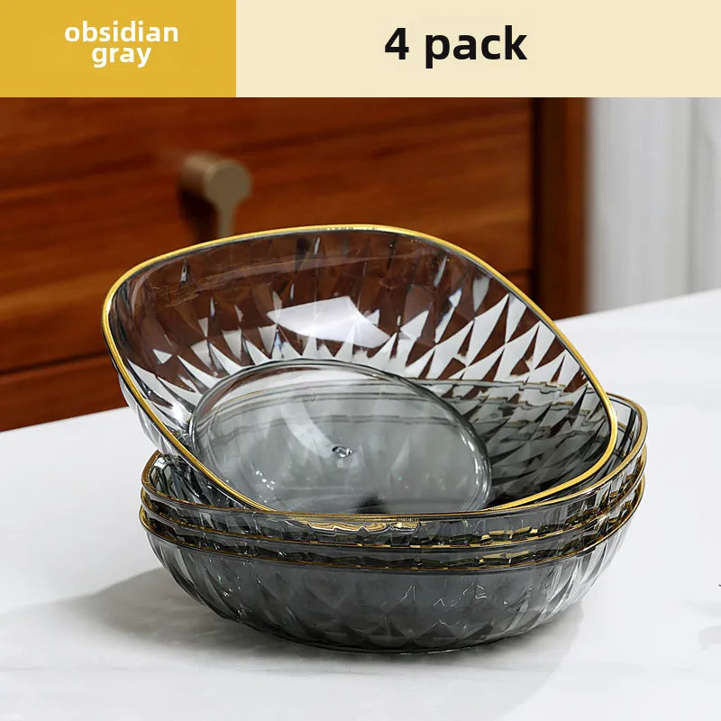 Light Luxury Transparent High-grade Bone Spitting Dish Household Dining Table Bone Dish Food Grade Snack Dish Fruit Dish Candy Nut Dish
