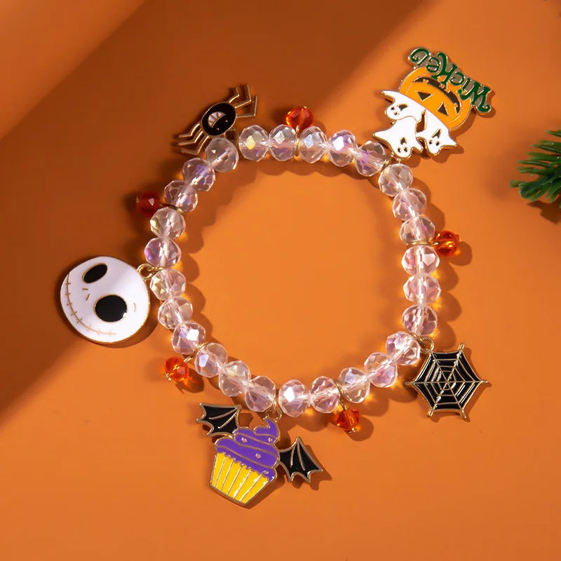 Ghost Bat Halloween Bracelets Women's Fashion Seed Bead Bracelet Set Women's Bracelets Glass Material Pumpkin Skull Design