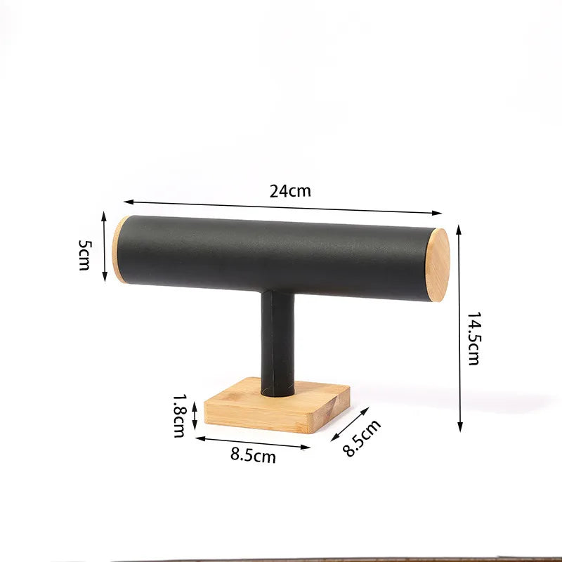 1 Piece Bamboo Wood Flannel Retro Classic Style Solid Color Jewelry Display