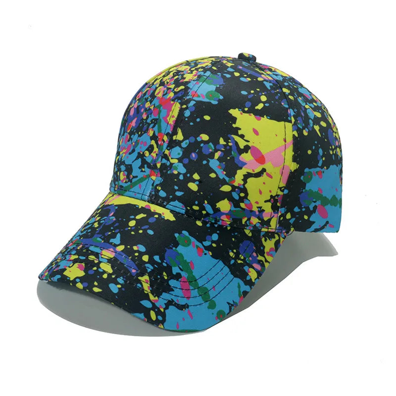 women's punk graffiti printing curved eaves baseball cap