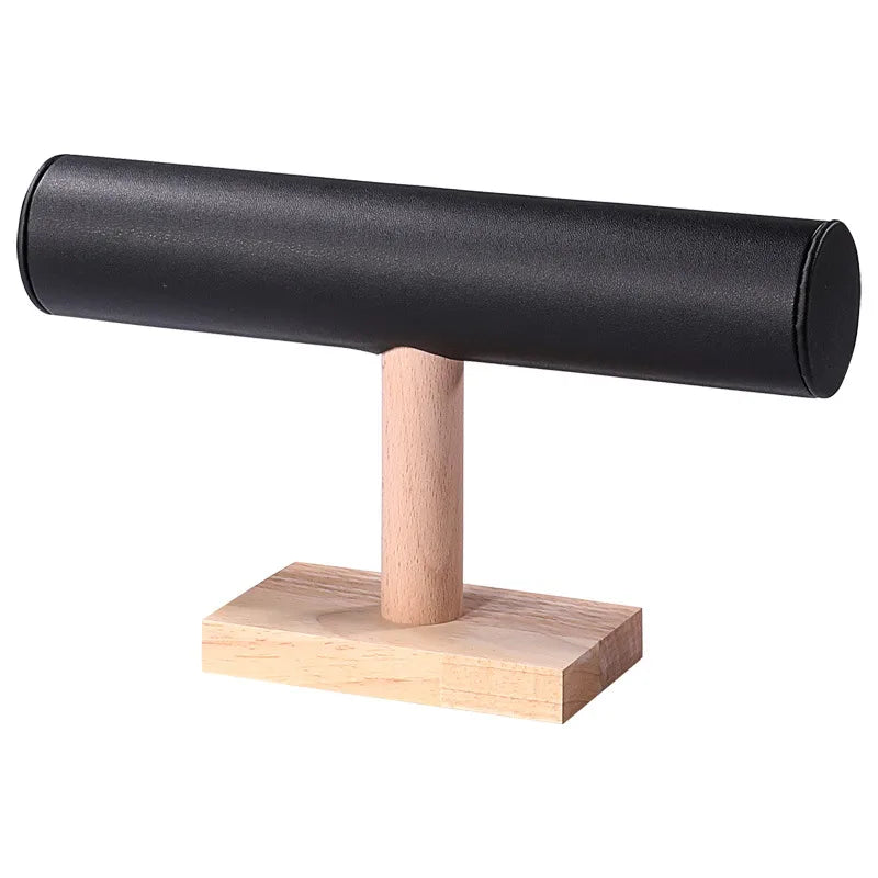 Real Wood Bracelet Display Stand Jewelry Storage Rack Hairband Holder Elastic Band Organizer Velvet Bracket Fashion Accessory