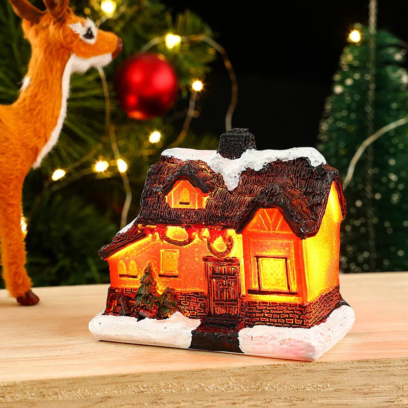 Christmas Vintage Style House Resin Daily Festival Ornaments