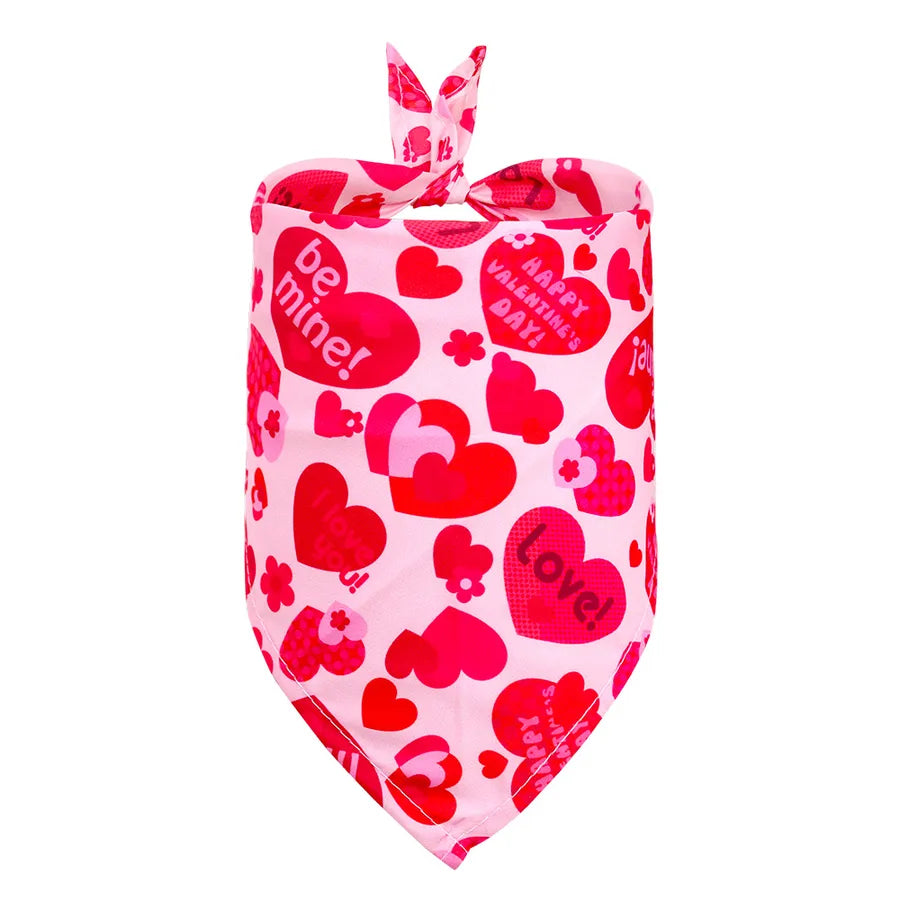 cute sweet polyester valentine's day heart shape pet scarf