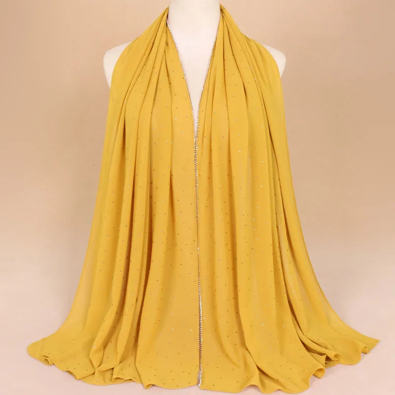 women's elegant solid color chiffon scarf