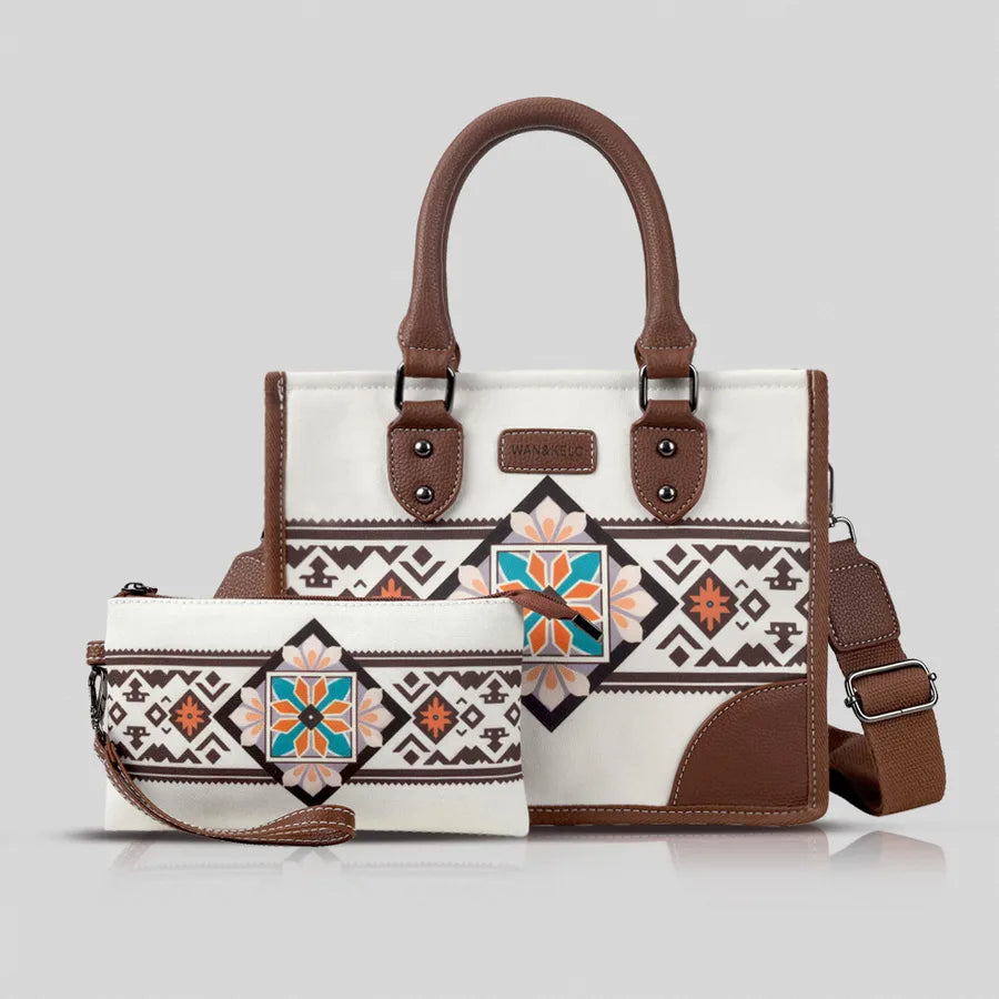 Women's Oxford Cloth Geometric Vintage Style Streetwear Square Zipper Square Bag