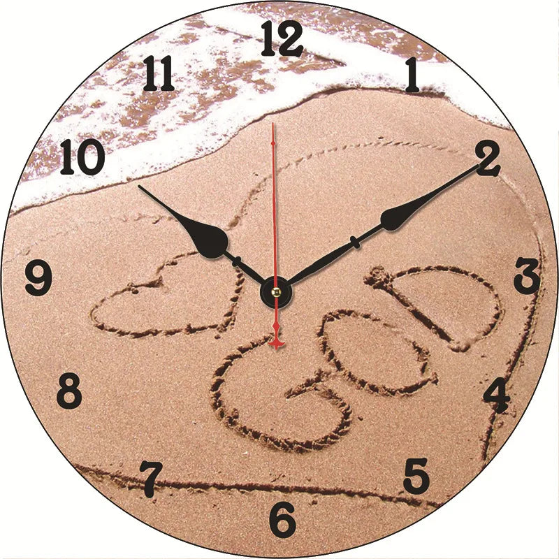 silent wall clock retro wood ocean clock wall sticker simple wall clock retro explosion hanging clock