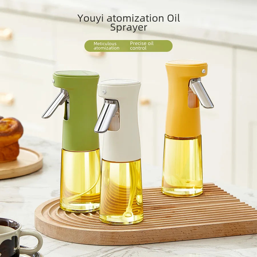 Glass Spray Pot Kitchen Air Fryer Oil Spray Bottle Press Spray Pot Atomized Cooking Oil Spice Bottle Barbecue